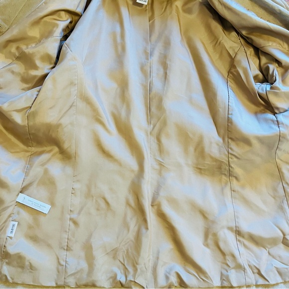 Ann Taylor Suede Leather Jacket Button Down Blazer Beige Neutral - Picture 7 of 10